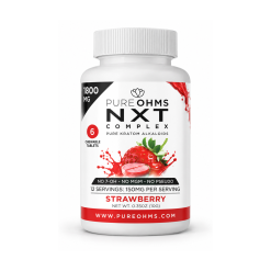 Pure Ohms NXT Complex Pure Kratom Alkaloids Tablets Strawberry Bottle